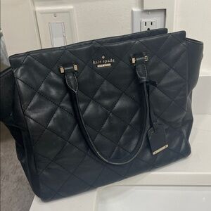Kate Spade Quilted Black Leather Tote